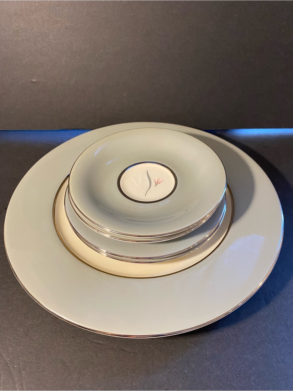 Vintage Castleton China “Flair” Plates - 2 Dinner, 2 Dessert/Bread, 2 Saucers